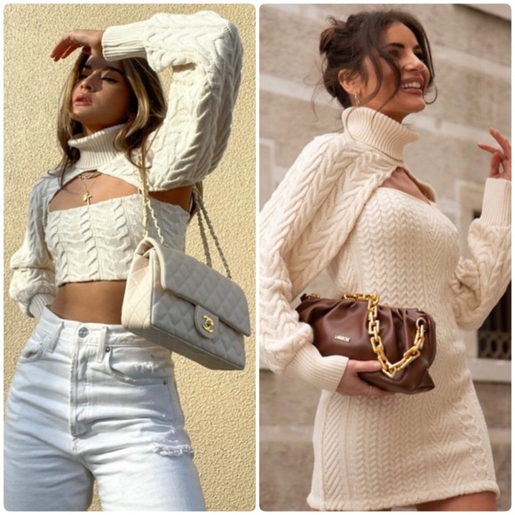 NWT Zara 3 Piece Cable-Knit Arm Warmer, Tank & D… - Picture 1 of 16